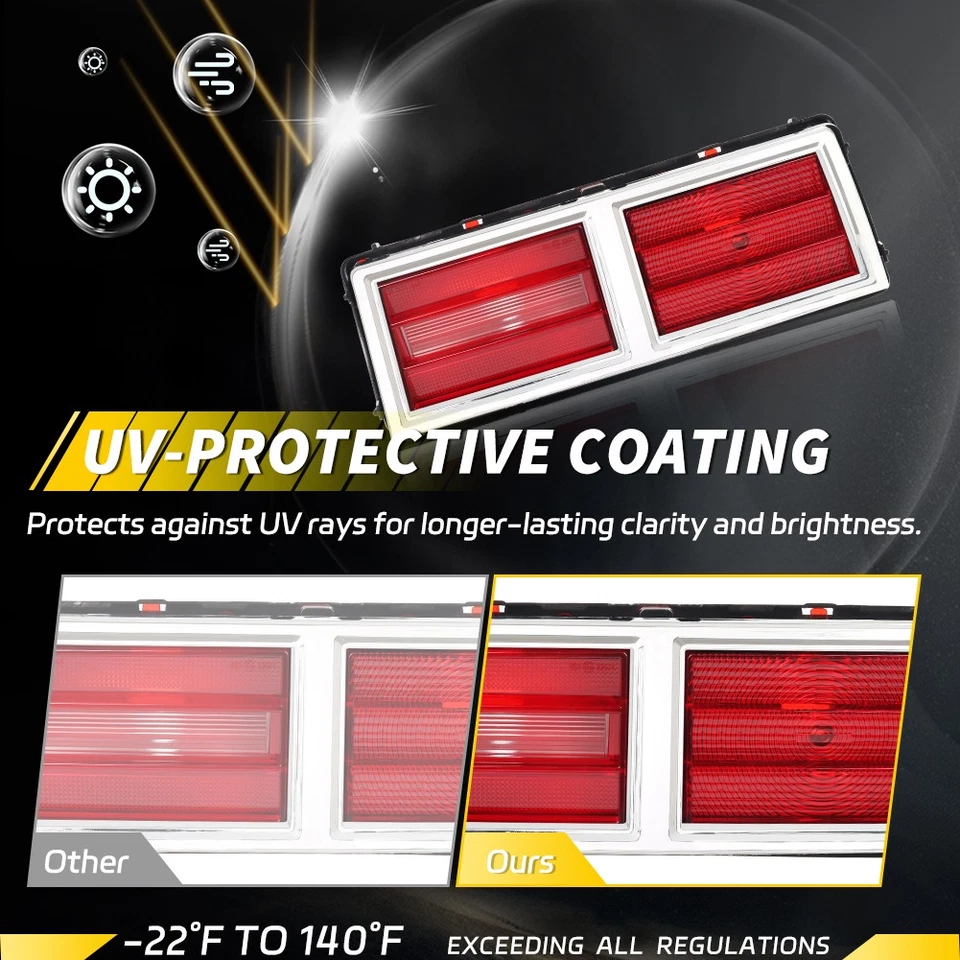 Juego de montaje de lámpara de luz trasera de lente roja con juntas para Chevy II Nova 1975-1979 Foto 2 de 4