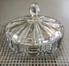 Vintage 1930s Anchor Hocking Old Cafe Candy Dish with Lid Clear Glass 6.75"