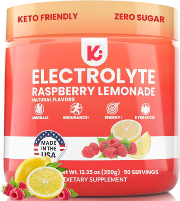 Electrolytes Powder   Raspberry Lemonade Flavor   No Sugar Hydration Supplement
