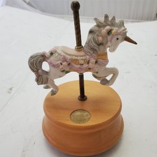 Westland Musical Porcelain Carousel Action Horse Blue Danube Waltz