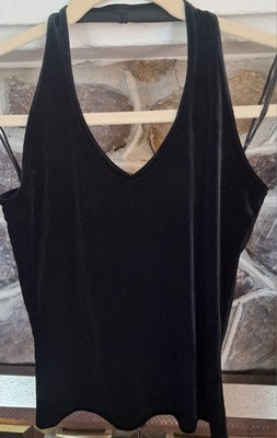 1990s Rave City Super Soft Black Halter Top Style# 10010 Cut# 13787-472