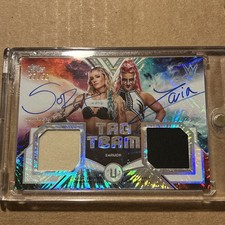 2026 Topps Universe WWE Sol Ruca & Zaria Tag Team Relic Auto Blast /50 #TTR-ZR