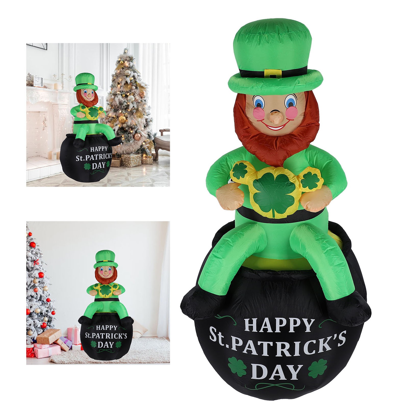 Luminous Gas Model St Patrick Day Inflatable Leprechaun For Indoor Outdoor New