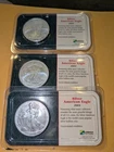 2003 1 oz Silver American Eagles X3! (Brilliant Uncirculated) QAG
