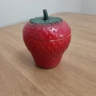 Vintage Hazel Atlas Milk Glass Strawberry Jam Jelly Jar Sugar Bowl With Lid 3"