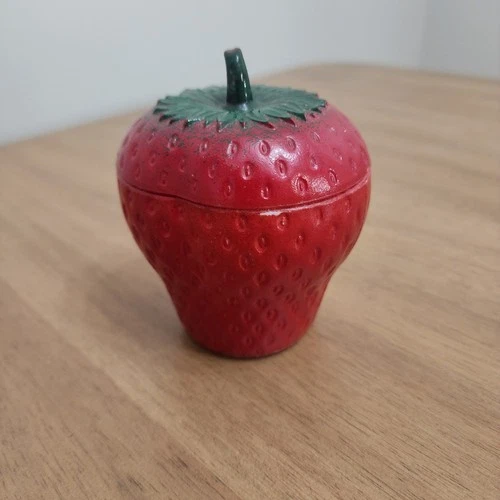 Vintage Hazel Atlas Milk Glass Strawberry Jam Jelly Jar Sugar Bowl With Lid 3"