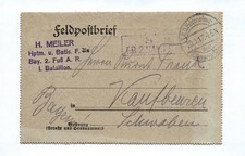 Feldpostbrief 1917 Hauptmann und Bataillonsf&uuml;hrer 1 Wk