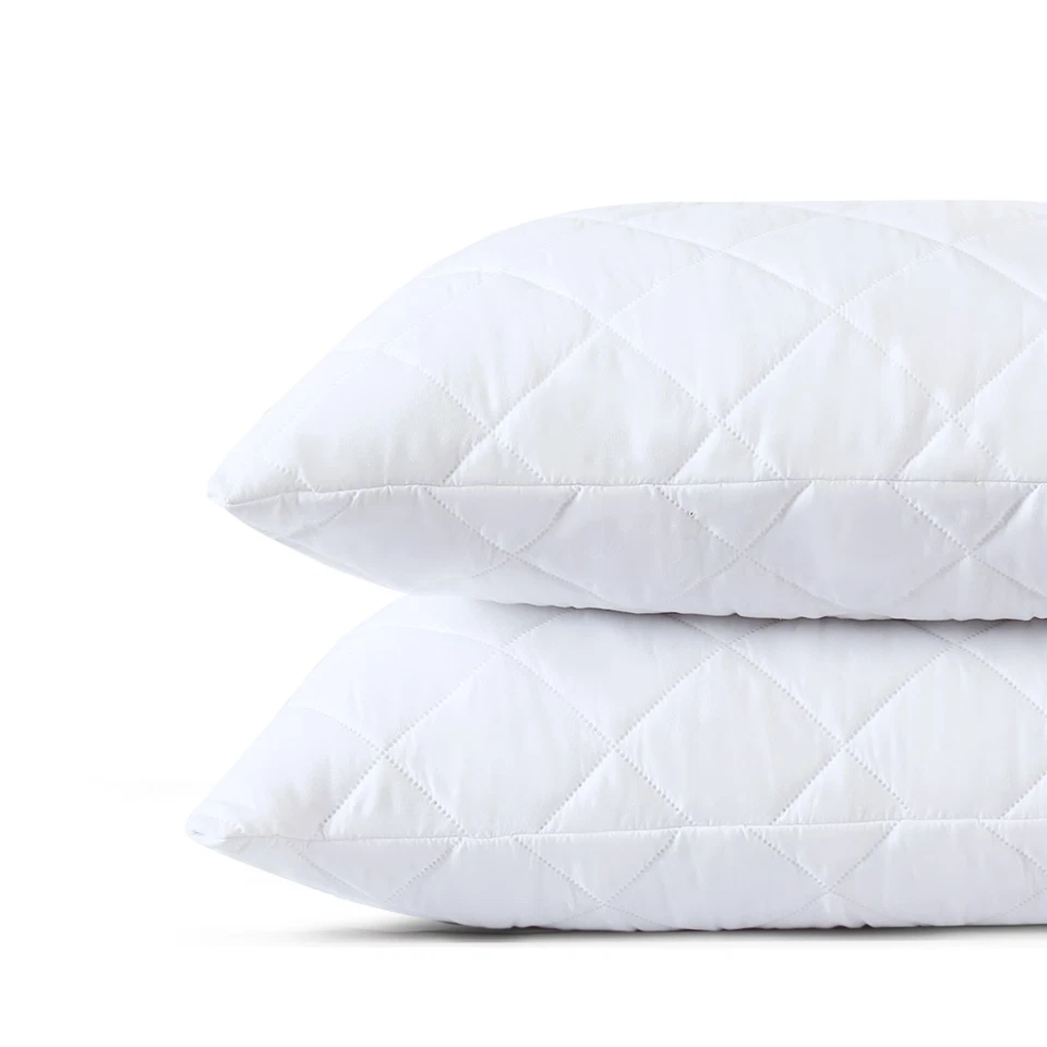 Protetor de travesseiro acolchoado impermeável pacote com 2 capas protetoras de travesseiro com zíper macio - Imagem 4 de 4