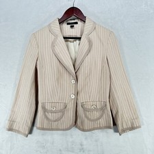 Vintage Express Jacket Womens 6 Pink Striped Blazer Preppy Academia Y2K 90s