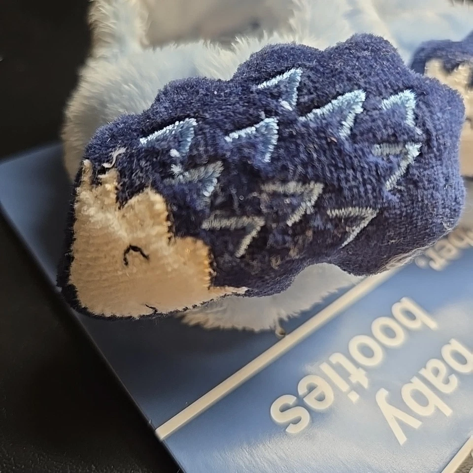 1 par de botines azules Gerber Baby talla 0-6M puercoespín Foto 3 de 3