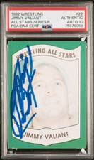 JIMMY VALIANT PSA 10 AUTO 1982 WRESTLING ALL-STARS RC ROOKIE SIGNED Series B #22