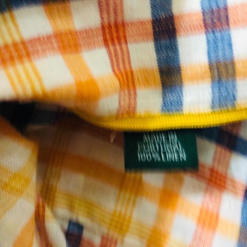 Robert Talbott Mens Colorful Plaid 100% Linen Button Front LS Shirt Size 2XL - Bild 6 von 6