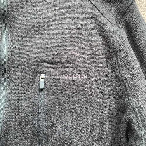Woolrich Sweater Adult M Gray Half Zip Fleece Gray Long Sleeve High Neck Men - Picture 2 of 13