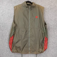 Vintage Starter Windbreaker Vest Mens L Army Green Gilet 90s Stadium Packable
