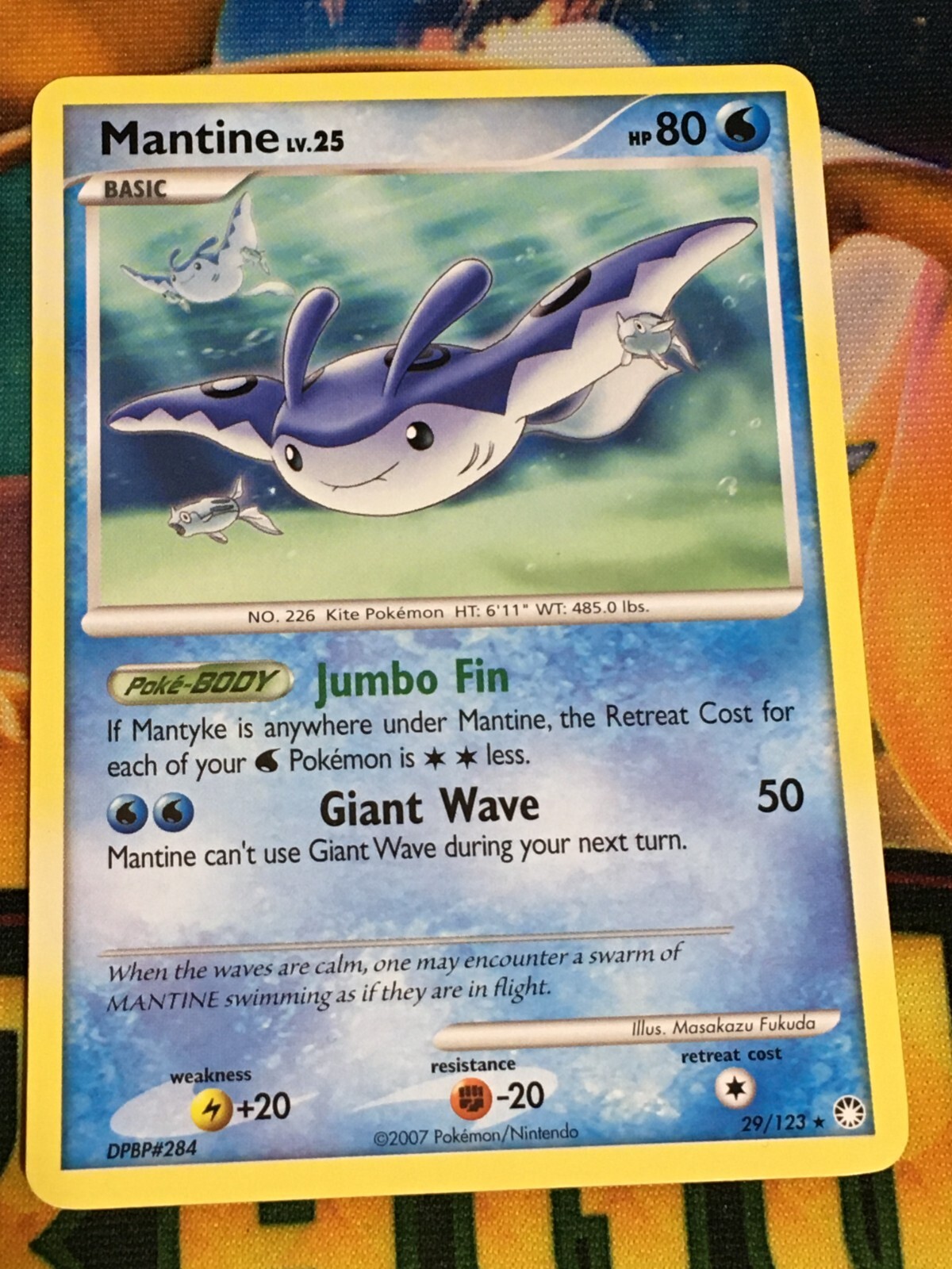 C3299 POKEMON TCG MYSTERIOUS TREASURES MANTINE #29 REGULAR LP RARE