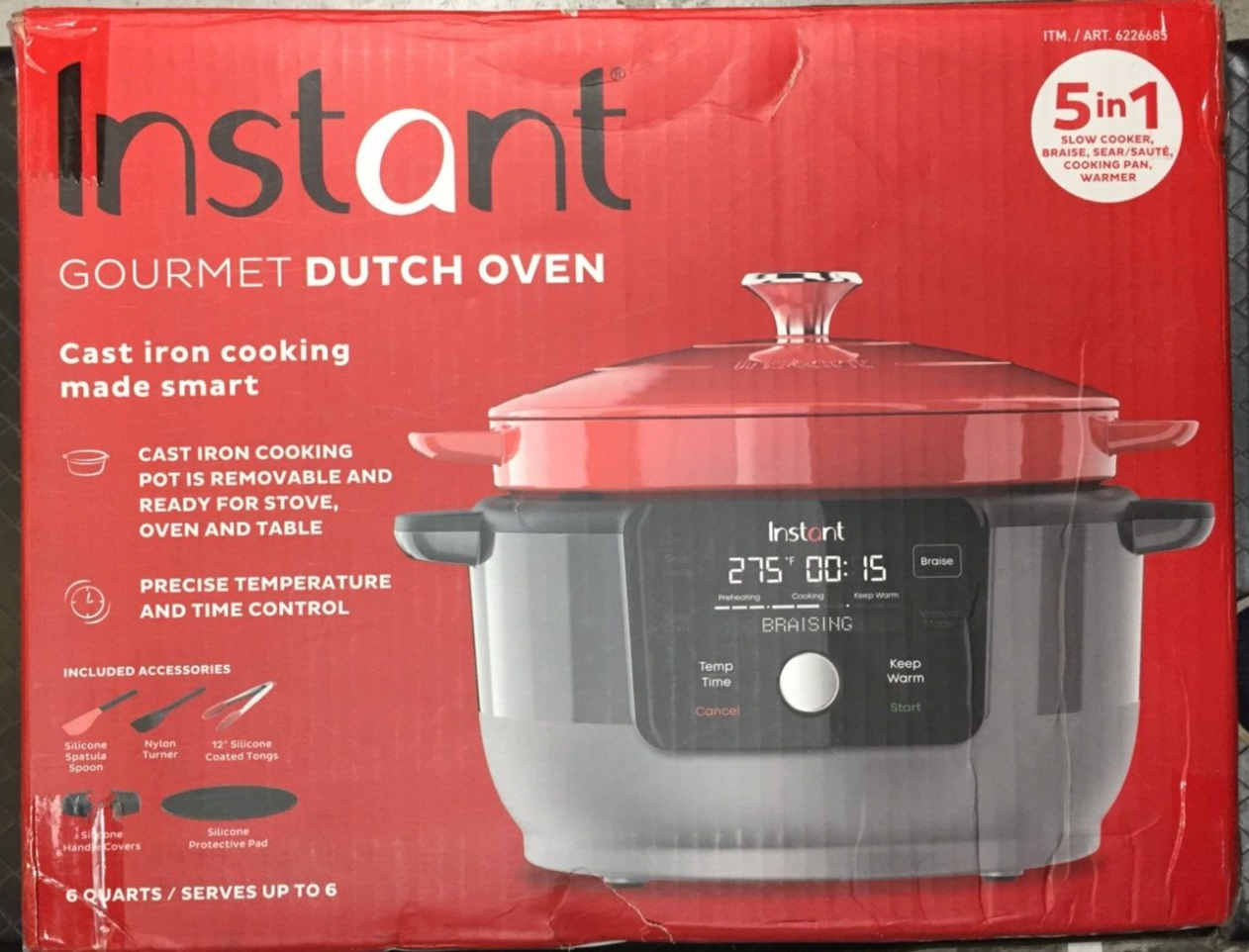 Instant Precision 6 Quart Cast Iron Dutch Oven eBay