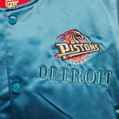 NWT Mitchell & Ness NBA Finals Detroit Pistons Satin Lightweight Jacket L $140 - Picture 4 of 10