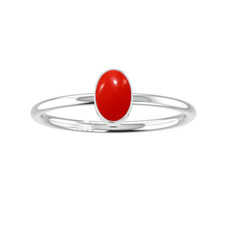 Lovely Coral Gemstone 925 Sterling Silver Handmade Boho Ring All Size D-872
