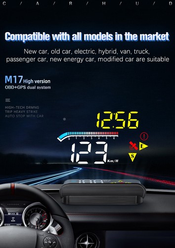 Car Head Up Display OBD2 GPS HUD Projector Speedometer Overspeed Warning Alarm - Picture 7 of 24