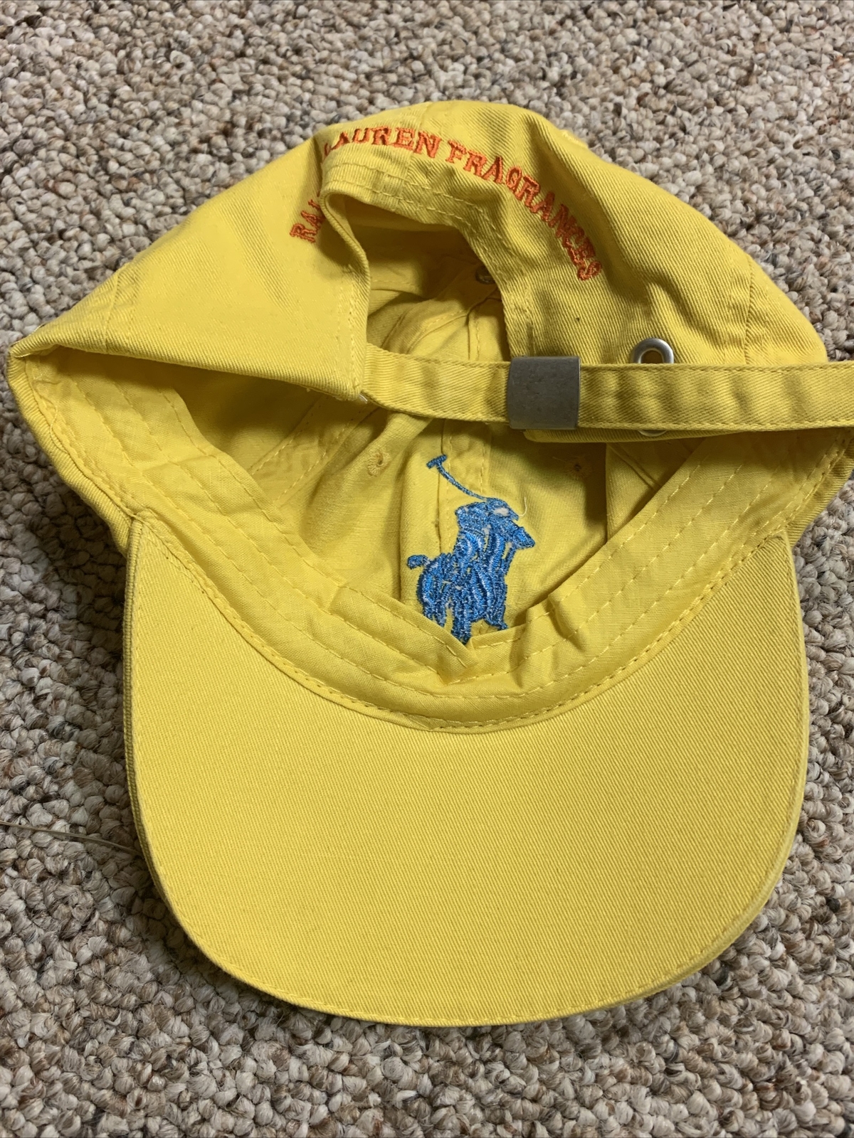 CAPPELLO FIRMATO RALPH LAUREN THE BIG PONY COLLECTION GIALLO BRILLANTE NUOVO
