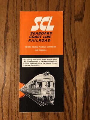SCL Seaboard Coast Line Eisenbahn Fahrplan 1. Mai 1971