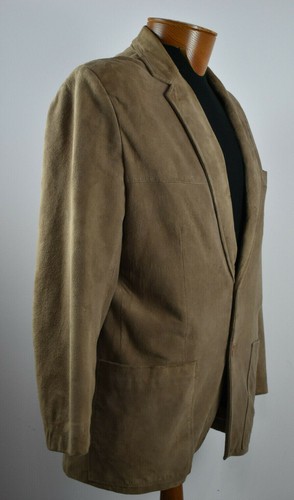 Vintage Yves Saint Laurent Size 40 Short Suede Jacket Tan Button Up Lined Blazer - Picture 6 of 12