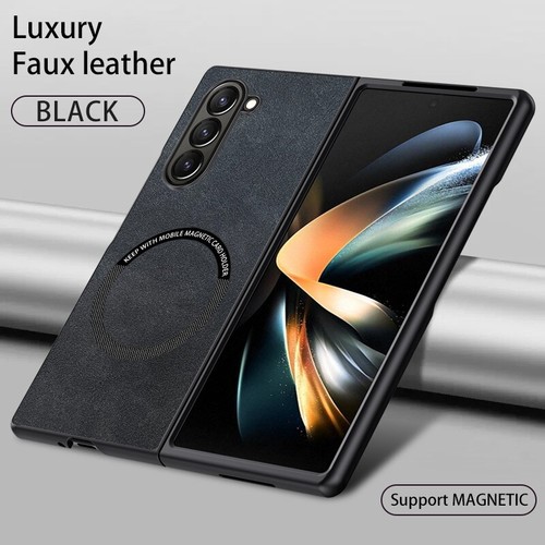Case For Samsung Galaxy Z Fold7 Fold6 Fold5 4 Magsafe Leather Flip Magnet Cover - Picture 10 of 15