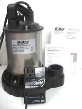B-DRY 1/2 HP Submersible Sump Pump Probe Switch High Water Alarm B-DRY50-01 NIBb