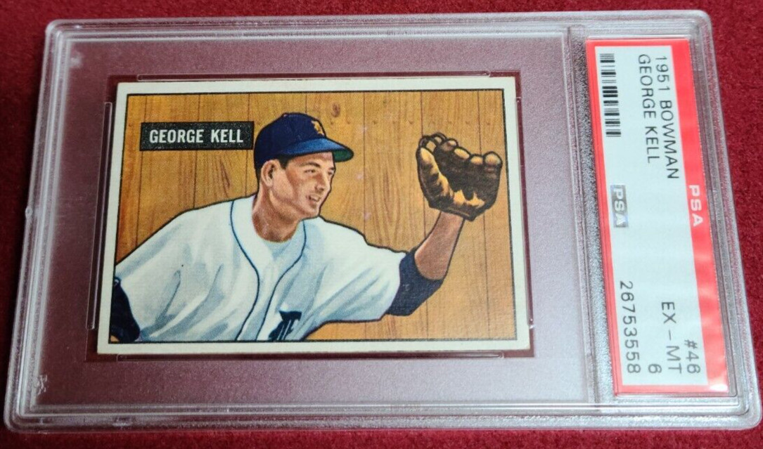 1951 Bowman George Kell Detroit Tigers HOF #46 PSA 6 EX-MT pop=83; higher=178