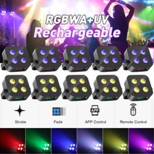 Rechargeable Par Light RGBWA UV Battery Powered Wireless DMX APP 4LED DJ Uplight