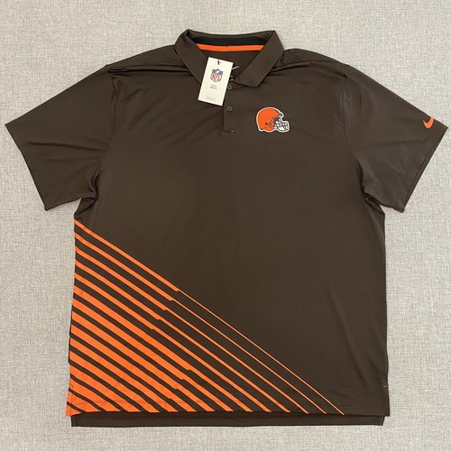 Nike Dri-Fit Mens 2XL Cleveland Browns NFL Outdoors Performance Polo New - 第 1/8 張圖片
