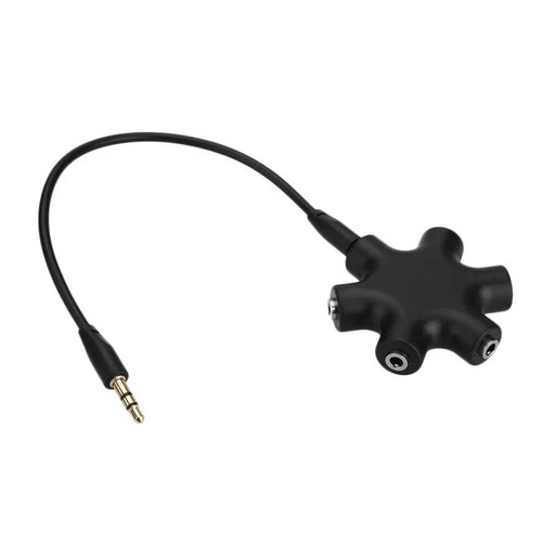 6*3.5mm Way Multi Port Hub Aux Headphone jack Splitter Audio Cable Converter - Picture 5 of 6
