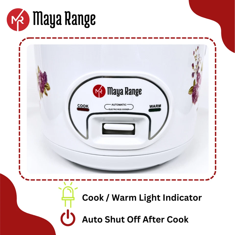 1.8L To 2.8L Deluxe Rice Cooker Non-Stick Pot Auto Shut Off Keep Warm 700W-1000W - Image 3 of 4
