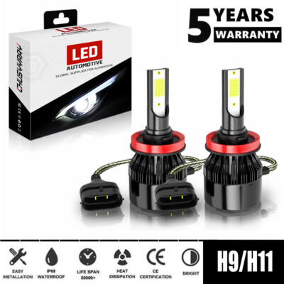 For 2016 2017 2018 Dodge RAM 1500 2500 3500 Led Headlight Low beam Bulbs H9/H11