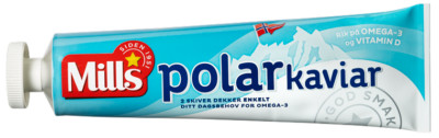 Norwegian ''Mills Polar Kaviar'' tube 180 grams. Caviar from Norway, cod roe & oil