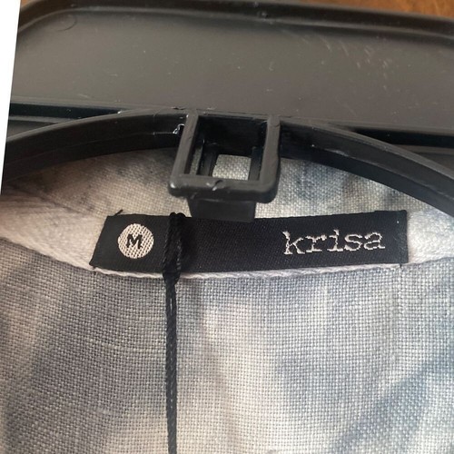 Krisa Silver Metallic Linen Tie Dye Moto Vest Asymmetrical Zip Front Size M - Picture 4 of 6