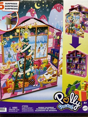 Polly Pocket Dolls Advent Calendar, Gingerbread House Playset with