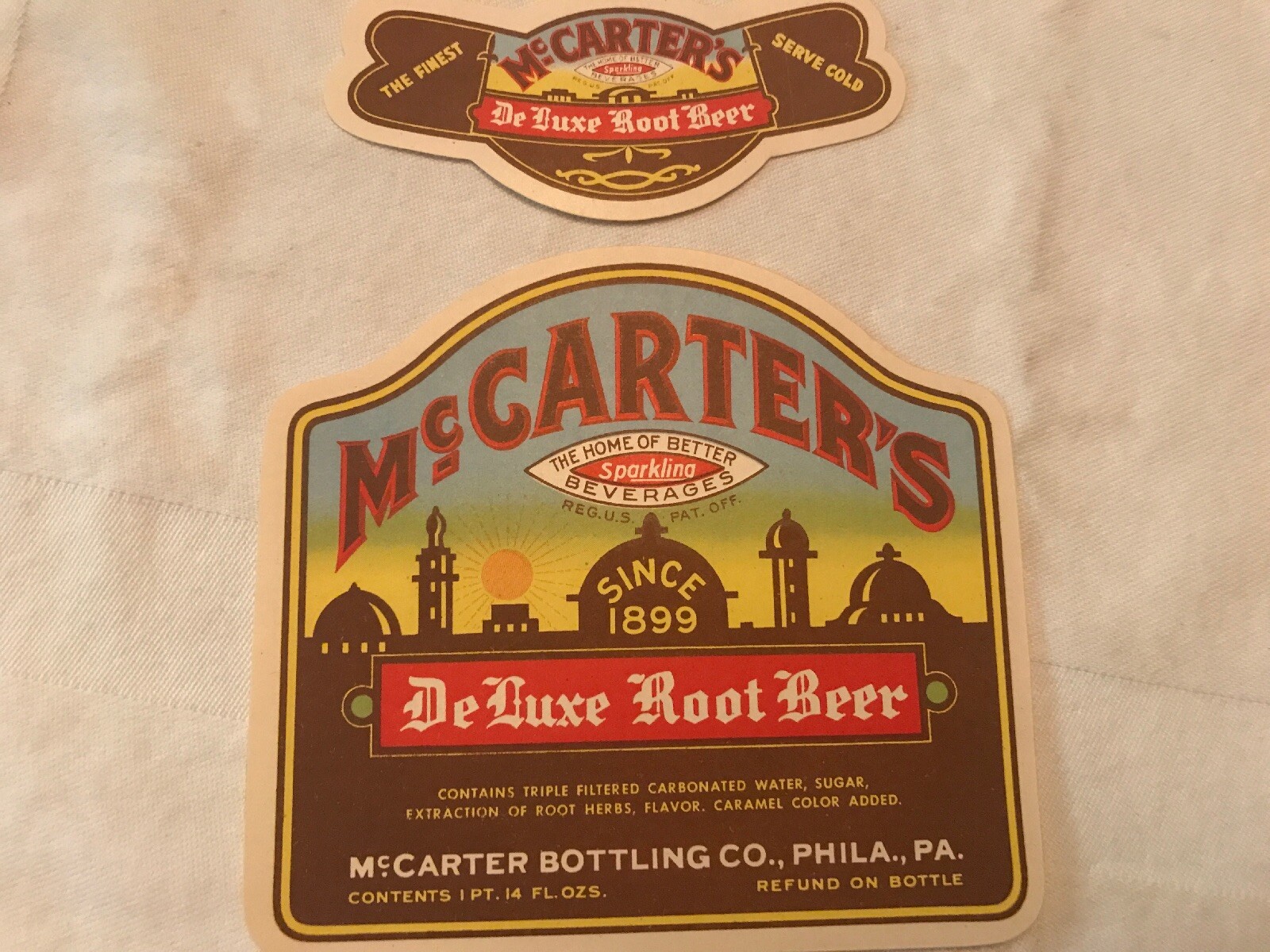 McCarter’s Root Beer Vintage Labels, McCarter Bottling, Philadelphia