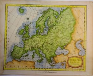 Antique Map Of Europe By James Barlow 1806 Ebay