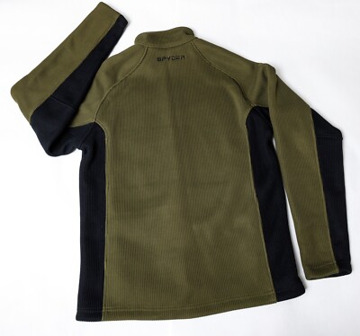 Spyder Core Knit Full Zip Sweater Men's Size Medium Olive Green