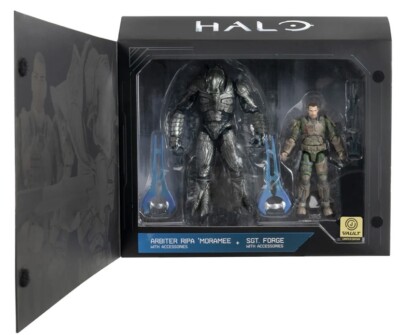 World Of Halo Sgt. Forge And Arbiter Ripa Moramee NEW 4'' 1:18 scale figure set