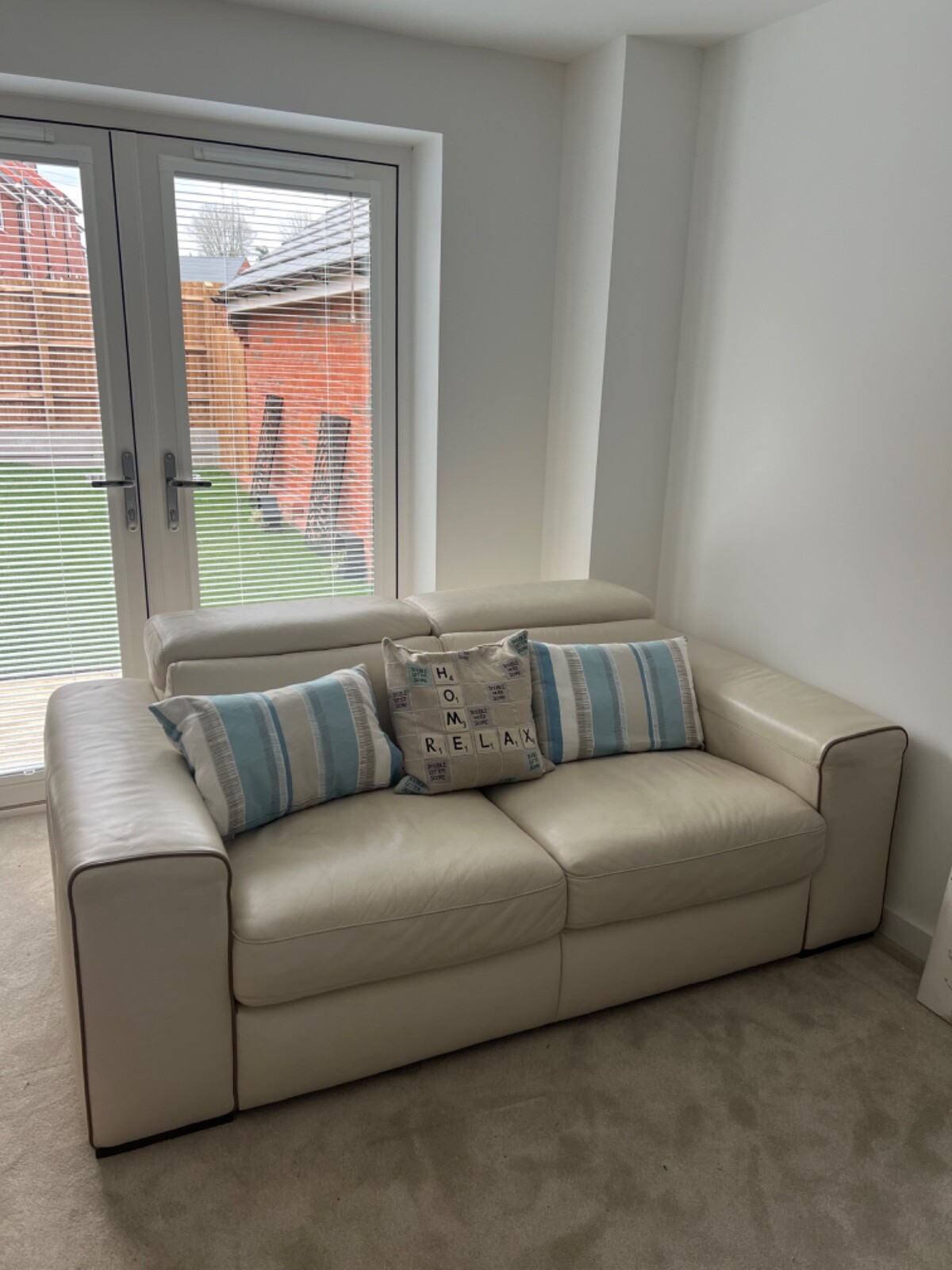 Two natuzzi cream leather sofas used but great condition eBay