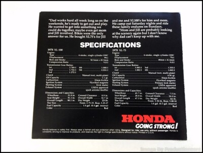 1978 Honda XL-100 XL100 XL-75 XL75 Motorcycle Bike Vintage Sales