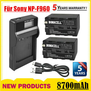 LCD cargador para Sony np-f930 np-f950 np-f970 cámara 2pcs 8700mah np-f960 batería