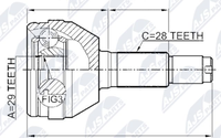 NPZ-DW-010 NTY Gelenksatz, Antriebswelle FüR Chevrolet,Daewoo