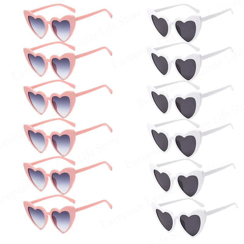 12/24/48 piezas gafas de sol corazón regalos de boda para invitados despedida de soltera despedida de sol