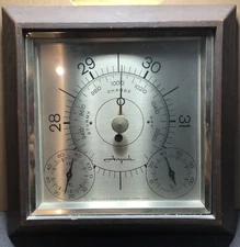 Vintage Airguide Weather Station Mid Century w/ Barometer Temperature & Humidity