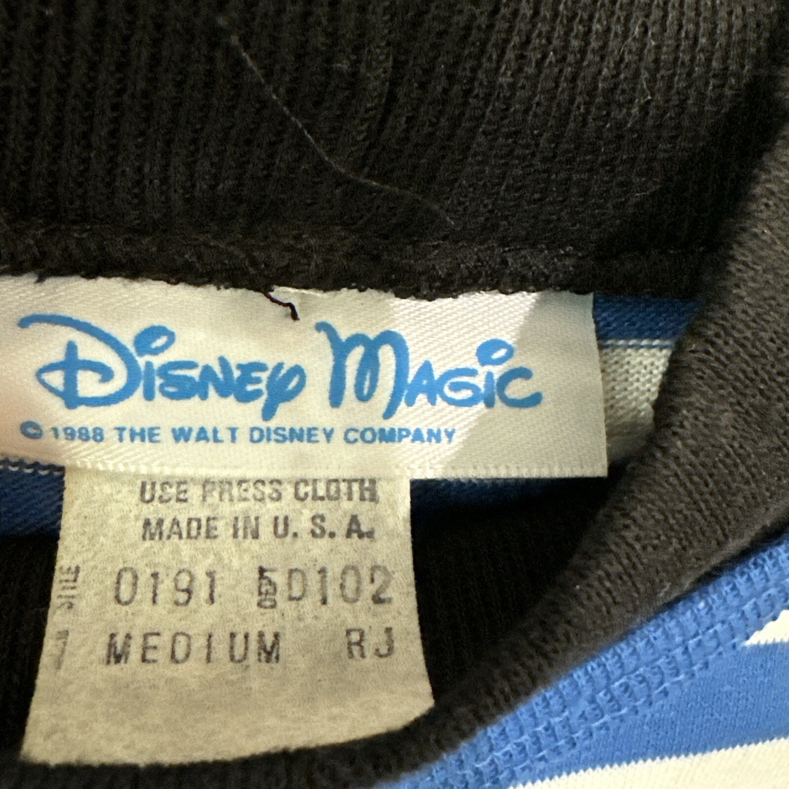 1988 ULTRA RARE Vtg Disney Magic Long Sleeve Striped Most Characters #1 USA Made image 9