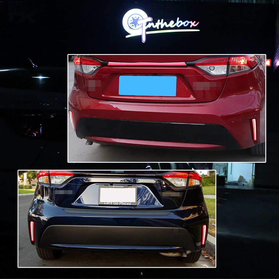 Rear Bumper Turn Signal/Brake Tail Lights LED Lamps For Toyota Corolla ...