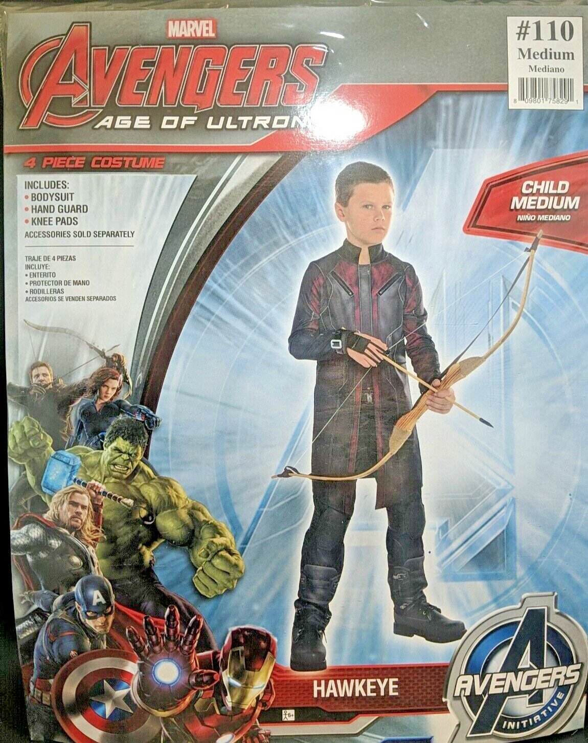 Avengers Age of Ultron Hawkeye Deluxe Child Amscan Costume Size Medium 8-10